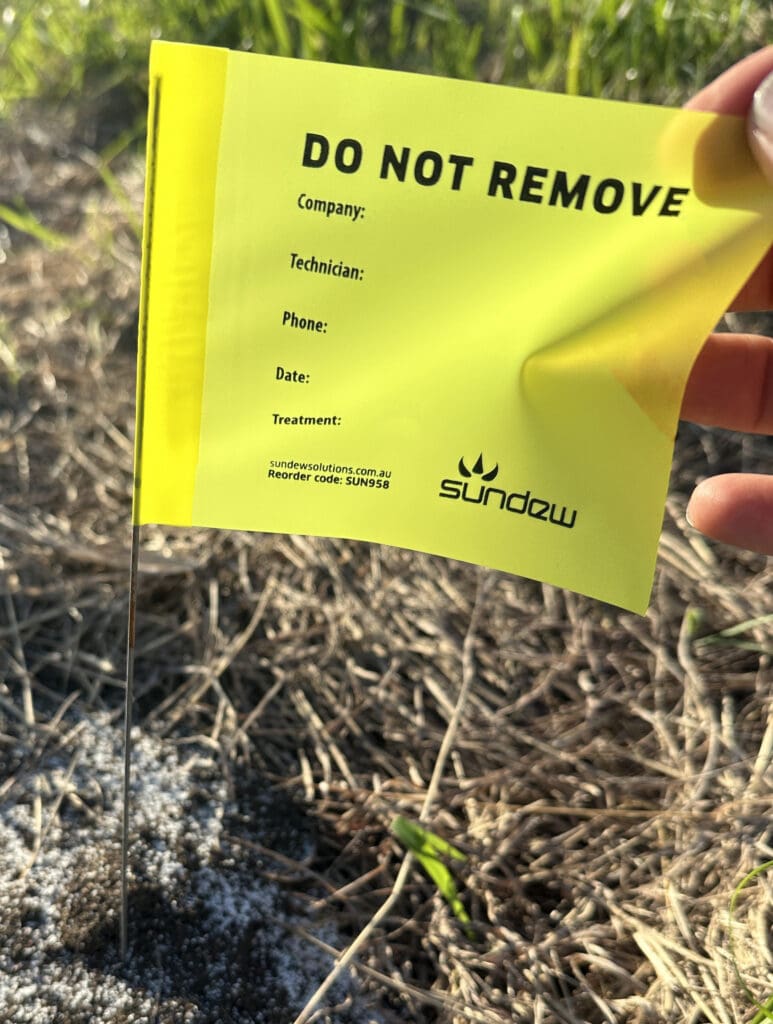 Sundew Marker Flag_Fire Ant Nest Boondall QLD April 2024